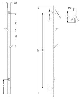 Полотенцесушитель электрический Boheme OAK BRUSHED BRONZE новый 50мм брашированная бронза