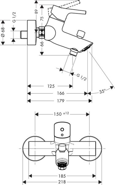 Смеситель Hansgrohe Тalis S New 72400000 для ванны