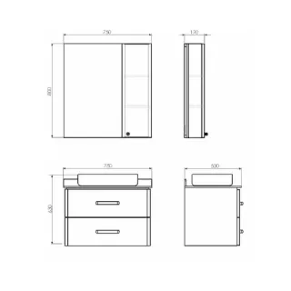 Тумба с раковиной Comforty Амстердам 75 00-00013775 подвесная Белая Тумба с раковиной Comforty Амстердам 75 00-00013775 подвесная Белая