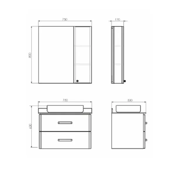 Тумба с раковиной Comforty Амстердам 75 00-00013775 подвесная Белая