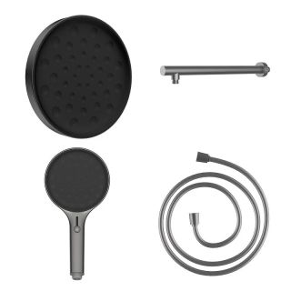 Душевой комплект Vincea Inspire VSHH-3I2AHGM верхний душ с держателем и ручной душ со шлангом воронёная сталь Душевой комплект Vincea Inspire VSHH-3I2AHGM верхний душ с держателем и ручной душ со шлангом воронёная сталь