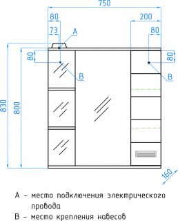 Зеркальный шкаф Style Line Ирис ЛС-00000020
