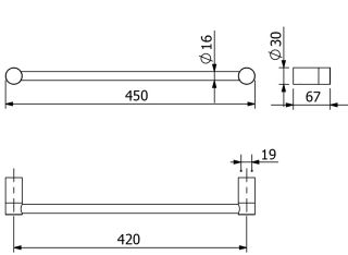 Полотенцедержатель Kludi Vela R 58980N1 45 см брашированная бронза