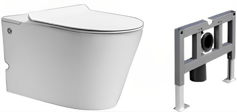 Подвесной унитаз с инсталляцией Cerutti SPA Argentera Aria Pulse CT7279 с функцией импульсного смыва белый