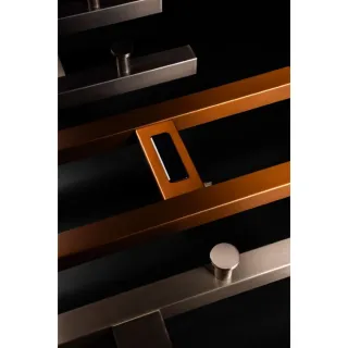 Полотенцесушитель электрический Boheme 2-трубы квадратный COPPER BRUSHED брашированная медь