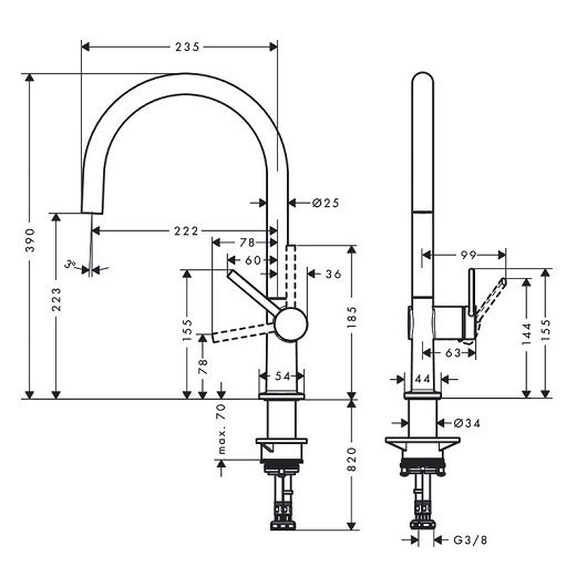 Смеситель Hansgrohe Talis M54 72804670 для кухни