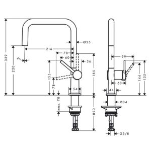 Смеситель Hansgrohe Talis M54 72806670 для кухни