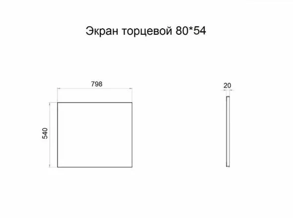 Боковой экран для ванны Triton Щ0000050933 80x54 см