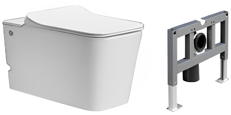 Подвесной унитаз с инсталляцией Cerutti SPA Dasgrazia Aria Pulse CT7281 с функцией импульсного смыва белый