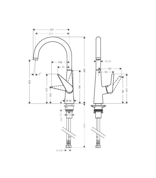 Смеситель Hansgrohe Тalis S New 72810000 для кухни