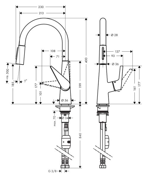 Смеситель Hansgrohe Тalis S New 72813000 для кухни