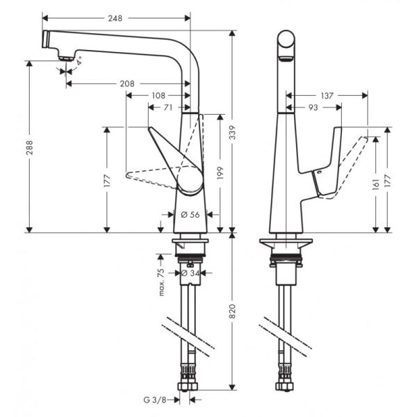 Смеситель Hansgrohe Тalis Select S 72820800 для кухни