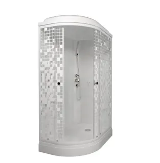 Душевая кабина Triton Коралл Щ0000061818 правая 120x80 см профиль белый стекло мозаика Душевая кабина Triton Коралл Щ0000061818 правая 120x80 см профиль белый стекло мозаика