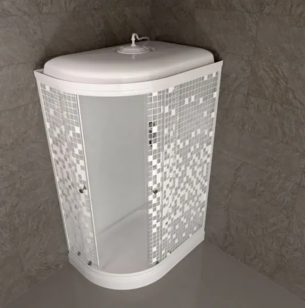 Душевая кабина Triton Коралл Щ0000061818 правая 120x80 см профиль белый стекло мозаика
