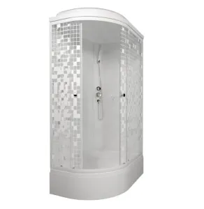 Душевая кабина Triton Коралл Щ0000061820 правая 120x80 см профиль белый стекло мозаика