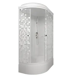 Душевая кабина Triton Коралл Щ0000061820 правая 120x80 см профиль белый стекло мозаика Душевая кабина Triton Коралл Щ0000061820 правая 120x80 см профиль белый стекло мозаика