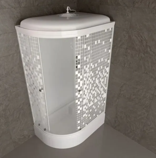 Душевая кабина Triton Коралл Щ0000061820 правая 120x80 см профиль белый стекло мозаика