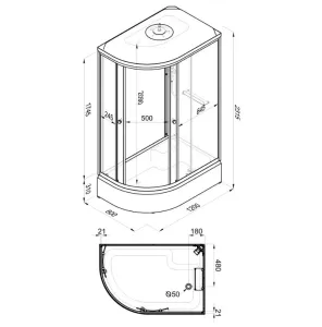 Душевая кабина Triton Коралл Щ0000061820 правая 120x80 см профиль белый стекло мозаика