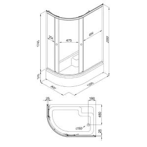 Душевой уголок Triton Коралл Щ0000038529 правый 120x80 см профиль белый стекло мозаика