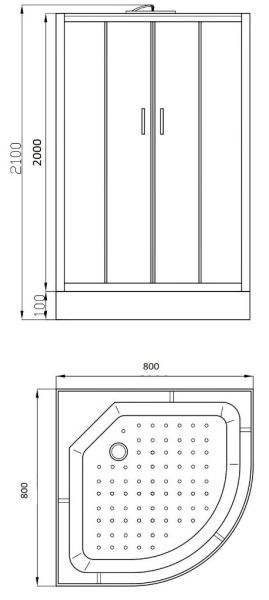 Душевая кабина Parly 80x80см EF831