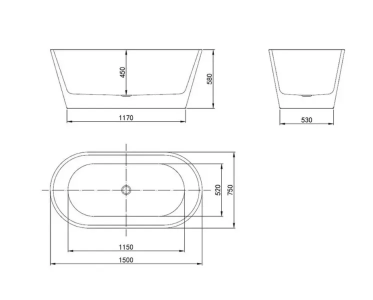 Акриловая ванна Triton Oasis OS-150-75 Щ0000062506 150x75 см белый Акриловая ванна Triton Oasis OS-150-75 Щ0000062506 150x75 см белый