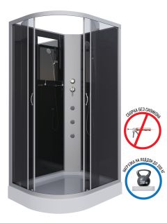 Душевая кабина Niagara NG-3512-14RBKG с гидромассажем 120x80см серебро/тонированное