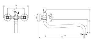 Смеситель для ванны/душа Dorff VINTAGE D6095000