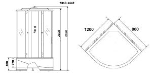 Душевая кабина Niagara NG-7310-14R 120х80х215
