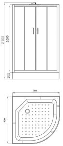 Душевая кабина Parly 90x90см EF931