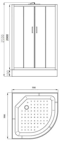 Душевая кабина Parly 90x90см EF931