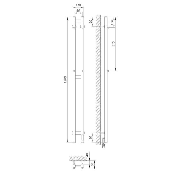 Полотенцесушитель электрический Laris Прайм Дуэт ЧКЧ 80х1200 R 73207609 Черный муар Полотенцесушитель электрический Laris Прайм Дуэт ЧКЧ 80х1200 R 73207609 Черный муар