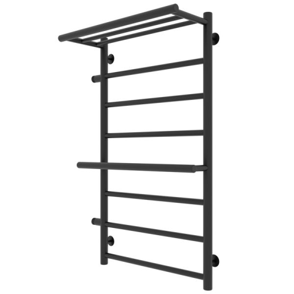 Полотенцесушитель водяной Laris Лавина 73208028ЧМ левый с полками П9 50x80см чёрный матовый