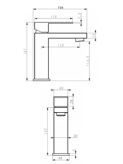 Смеситель для раковины Alfi AL03-02144 чёрный