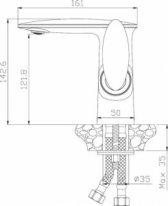 Смеситель для раковины Rossinka RS30-11 Хром