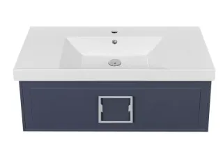 Тумба с раковиной «La Fenice» Cubo 80 (Cubo 80) подвесная Blu Grigio ручки Cromo Тумба с раковиной «La Fenice» Cubo 80 (Cubo 80) подвесная Blu Grigio ручки Cromo