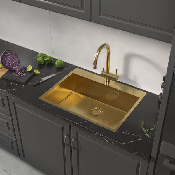 Мойка кухонная Reflexion Iseo 65-GD RX2265GD брашированное золото