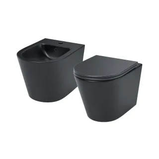 Комплект унитаз и биде IDDIS Калипсо (Calipso) CALR3BMi73 чёрный матовый