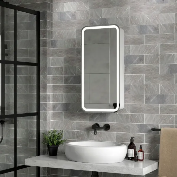 Зеркало-шкаф Reflexion Circle 40L RF2105SR с подсветкой 40х80