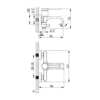 Смеситель для ванны AQUAme Asti AQM6412GM графит матовый