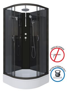 Душевая кабина Niagara NG-6501-14BKT 90x90см чёрный/тонированное