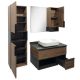 Comforty Тумба-умывальник Штутгарт-60 дуб тёмно-коричневый с черной столешницей c раковиной COMFORTY 9055RA-50