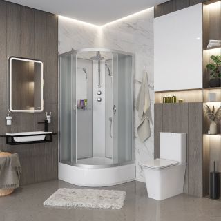 Душевая кабина Niagara NG-3302-14BKT 100x100см серебро/матовое