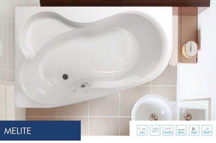 Акриловая ванна VagnerPlast Melite VPBA163MEL3LX-04 левая 160x105см белый