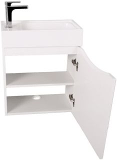 Подвесная тумба под раковину Art&Max Liberty 40см правая белый глянцевый Liberty-400-1D-SO-BL-R