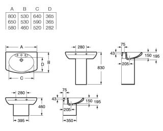 Раковина Roca Dama Senso 327512000 58x45 см