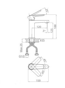 Смеситель для раковины D&K Bayern.Mnchen DA1562107 матовое золото