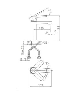 Смеситель для раковины D&K Bayern.Mnchen DA1562107 матовое золото