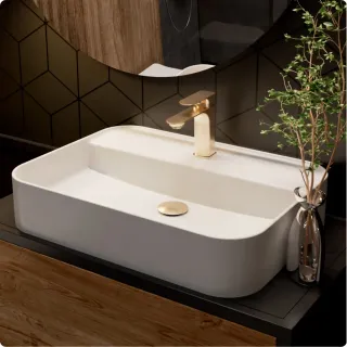 Смеситель для раковины AQUAme Monza AQM6310BG золото брашированное