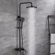 Душевая стойка Rose R1136H с каскадным изливом чёрный матовый Душевая стойка Rose R1136H с каскадным изливом чёрный матовый