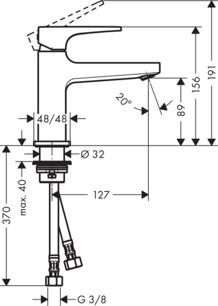 Смеситель Hansgrohe Metropol 74500000 для раковины с д/к